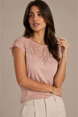 Maglia Donna Micromodal con Pizzo Morbida e Leggera