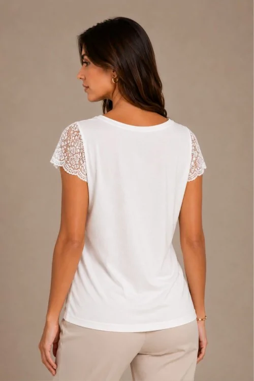 Women's Micromodal Sweater with Soft and Lightweight Lace