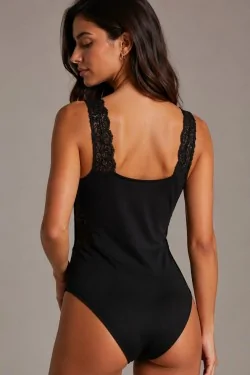 Body de encaje con escote en V para mujer - Comodidad natural y forma del busto