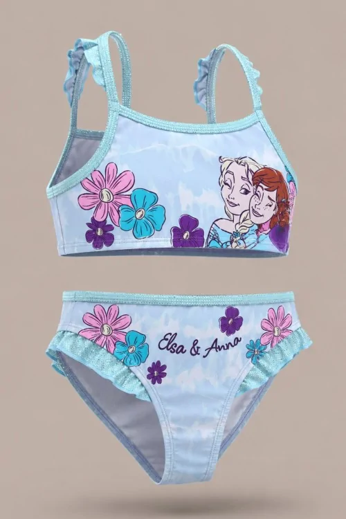 Bikini cómodo y colorido para niñas, ideal para la playa y la piscina.