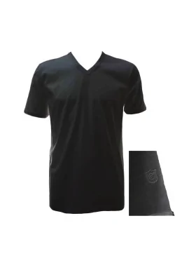 FILO DI SCOZIA - T-shirt col V en fil 100% naturel