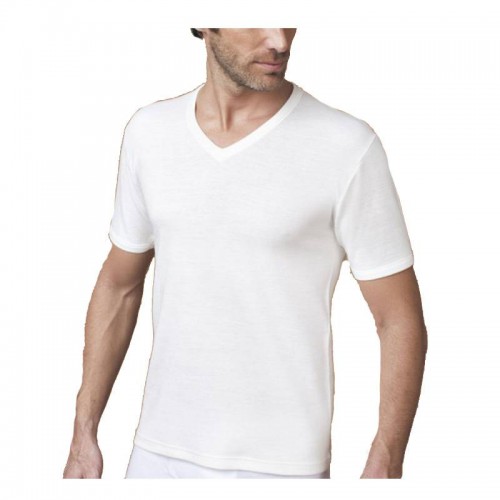 (3pz) T-shirt in lana e cotone collo a V NOTTINGHAM TV18