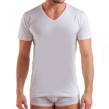 (3pz) T-Shirt puro cotone scollo a V ENRICO COVERI (anche taglie maxi) ET1101