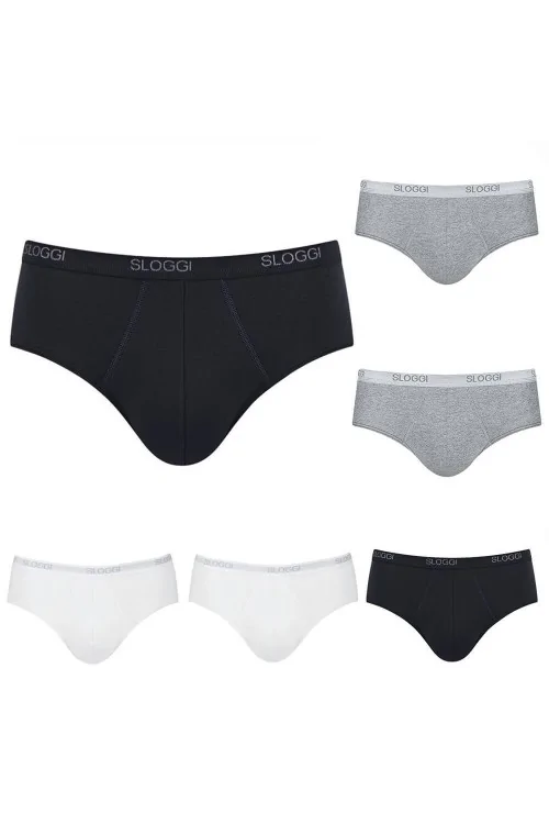 Slip Basic Midi uomo in cotone elasticizzato SLOGGI (6pz)