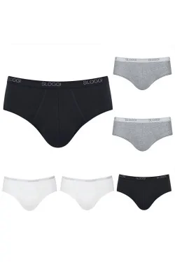 (6pcs) slips MIDI en coton stretch pour hommes SLOGGI