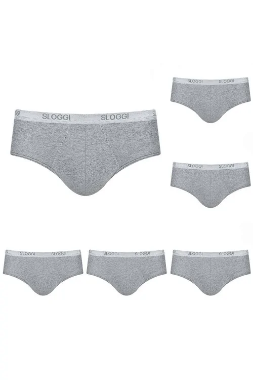 (6 Stück) SLOGGI Herren-Slips aus MIDI-Stretch-Baumwolle