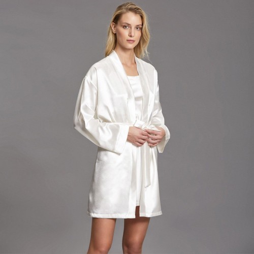 ANDRA short satin dressing gown