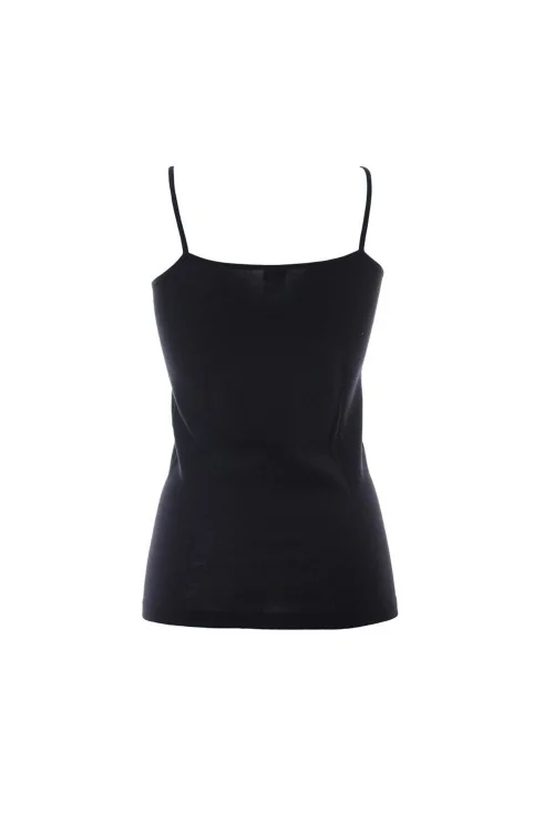 Top sencillo de lana y seda para mujer de alta calidad.