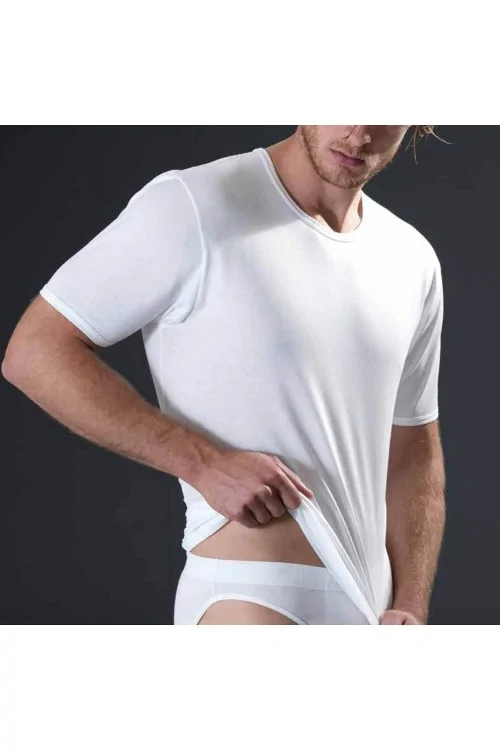 GICIPI Lisle-T-Shirt mit tiefem Rundhalsausschnitt. 261