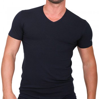 T-shirt scollo V in cotone elasticizzato ENRICO COVERI