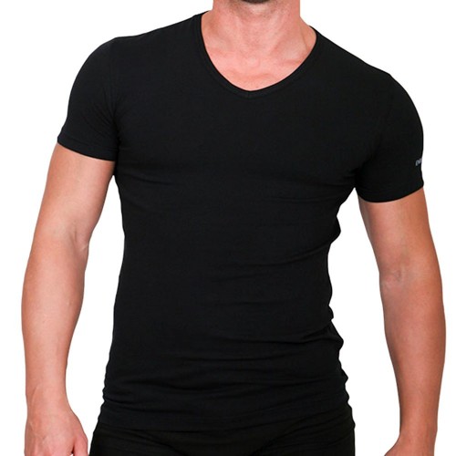 T-shirt scollo V in cotone elasticizzato ENRICO COVERI