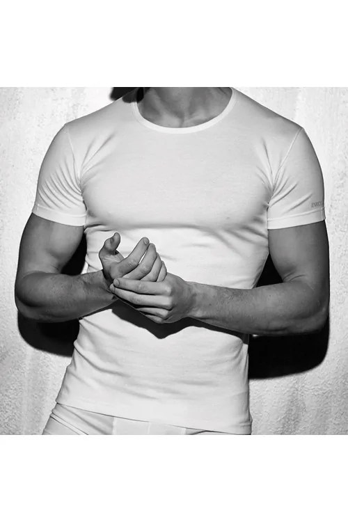 (3pcs) ENRICO COVERI crew-neck T-shirt in stretch cotton