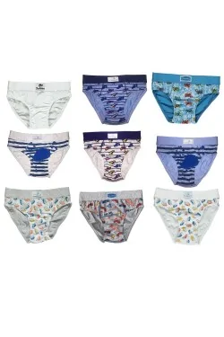 (9 Stück) Gemusterte GASOLINO Baby-Slips aus Stretch-Baumwolle