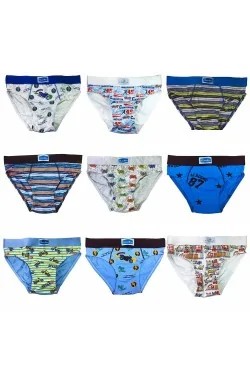 (9pcs) Slips bébé en coton stretch GASOLINO à motifs
