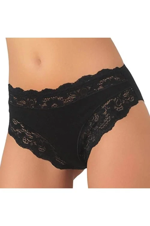 Slip en coton et modal avec dentelle midi JADEA