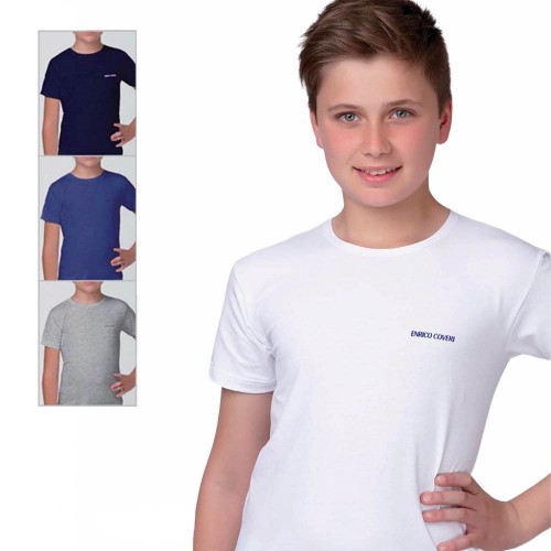 (3pz) T-shirt bimbo/ragazzo in cotone elasticizzato ENRICO COVERI