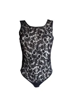 Body brodé pour femme en tulle et modal